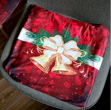 Obrázek z Potah na židli s vánočním motivem - červená vánoční elegance