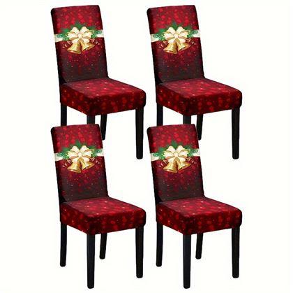 Obrázek z Potah na židli s vánočním motivem - červená vánoční elegance