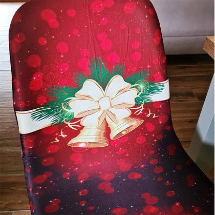 Obrázek z Potah na židli s vánočním motivem - červená vánoční elegance