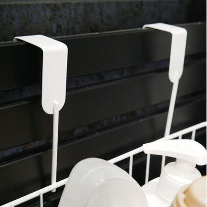 Obrázek z Kovový závěsný košík na dvířka - bílý