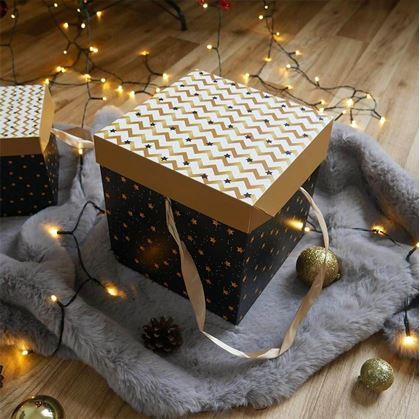 Obrázek z Dárková krabička 22 cm - hvězdy