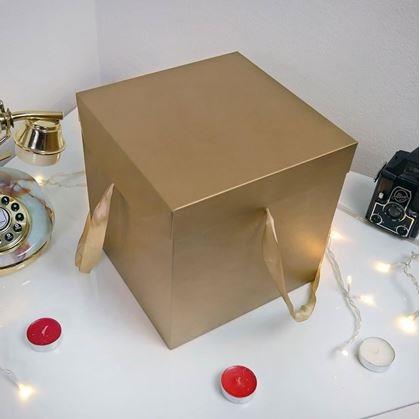 Obrázek z Dárková krabička 22 cm - zlatá