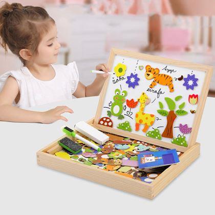 Obrázek z Dřevěná magnetická tabulka - zvířátka