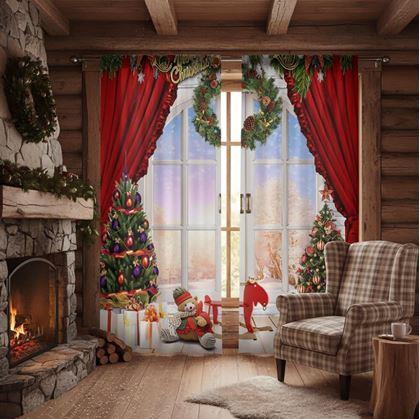 Obrázek z Vánoční závěsy 2 ks 66x150 cm