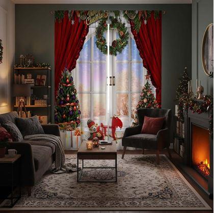 Obrázek z Vánoční závěsy 2 ks 130x210 cm