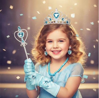 Obrázek z Sada doplňků pro princeznu 6 ks - modrá