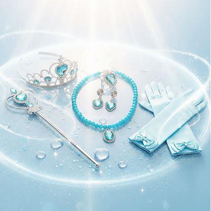 Obrázek z Sada doplňků pro princeznu 6 ks - modrá