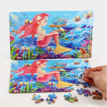 Obrázek z Dětské puzzle v plechové krabičce - mořská panna