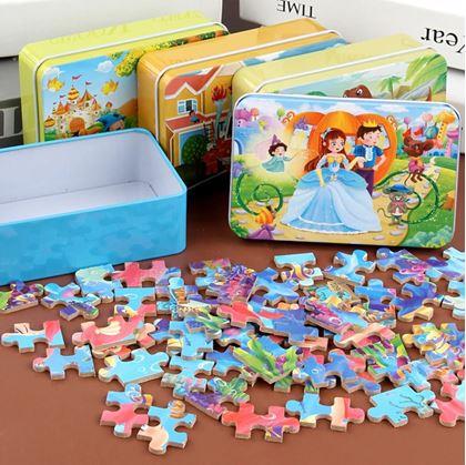 Obrázek z Dětské puzzle v plechové krabičce - království