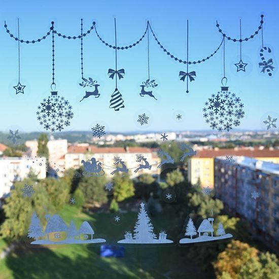 Obrázek z Vánoční nálepky na okno - sobí spřežení