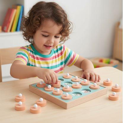 Obrázek Dřevěná paměťová hra s vyměnitelnými obrázky