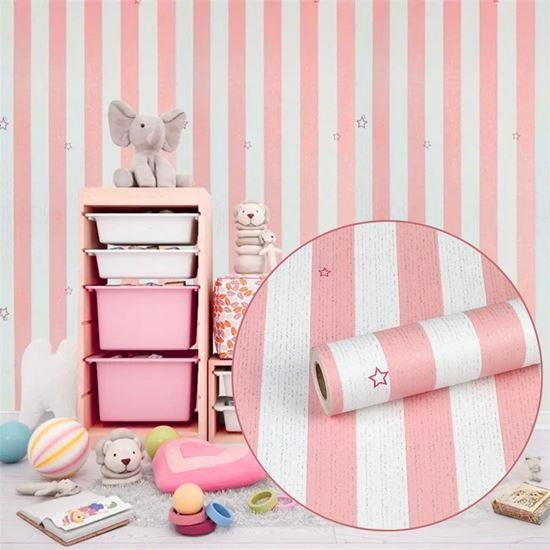 Obrázek z Dětská tapeta na zeď 5 m - pruhy s hvězdičkami