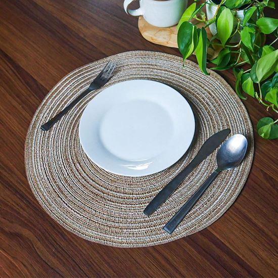 Obrázek z Kulaté prostírání na stůl - světle hnědé