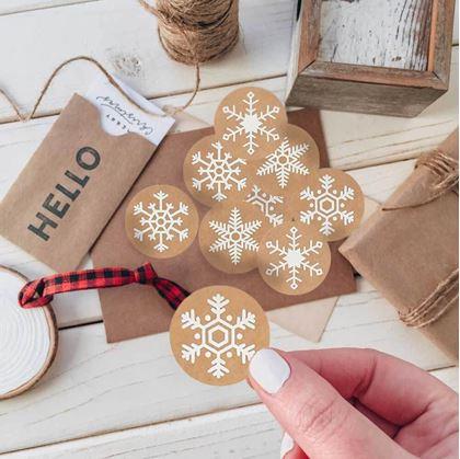 Obrázek z Vánoční samolepky 500 ks - sněhové vločky