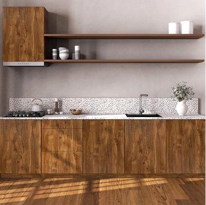 Obrázek z Samolepicí podlaha 200x60 cm - tmavé dřevo