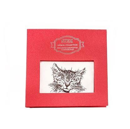 Obrázek Látkový kapesník v dárkové krabičce - kočka