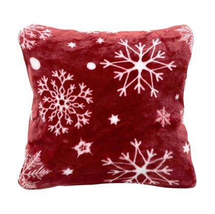 Obrázek z Mikroplyšový povlak na polštářek 45 x 45 cm - Sněhové vločky 