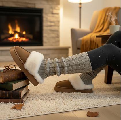 Obrázek z Hřejivé návleky na nohy - šedé