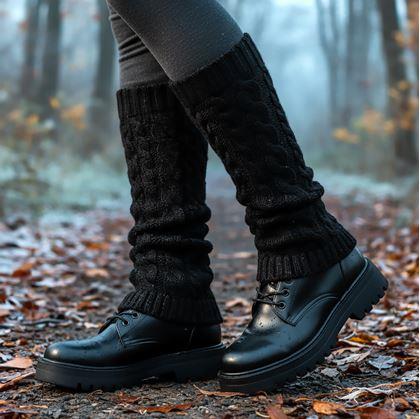 Obrázek z Hřejivé návleky na nohy - černé