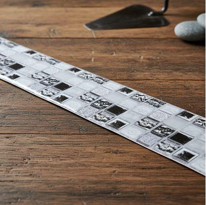 Obrázek z Samolepicí lišta mozaika - šedý mix