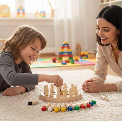 Obrázek z Paměťová hra pro děti - dřevěné šachy