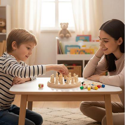 Obrázek z Paměťová hra pro děti - dřevěné šachy