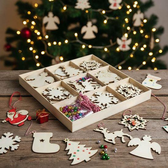 Obrázek z Dřevěné ozdoby k vybarvení 32 ks