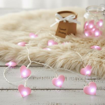 Obrázek LED světelný řetěz - růžová srdce