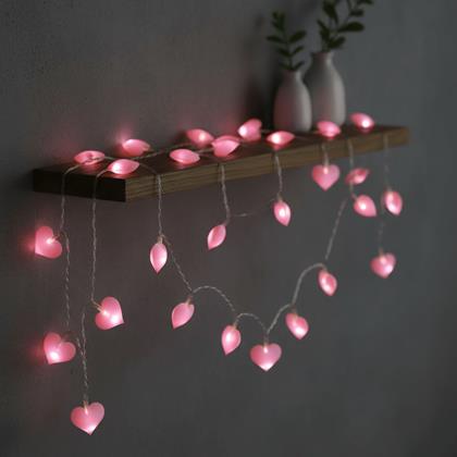 Obrázek z LED světelný řetěz - růžová srdce