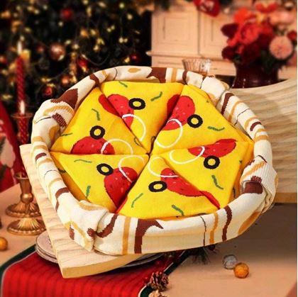 Obrázek z Sada 4 párů ponožek - pizza