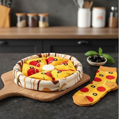 Obrázek z Sada 4 párů ponožek - pizza