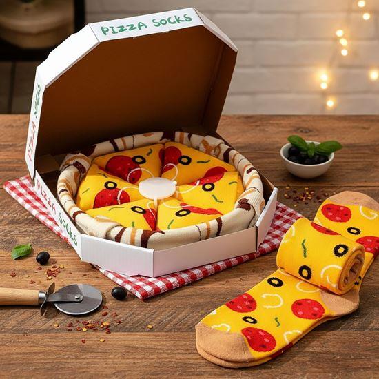 Obrázek z Sada 4 párů ponožek - pizza