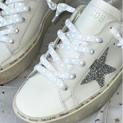 Obrázek z Tkaničky s reflexními hvězdičkami - bílé