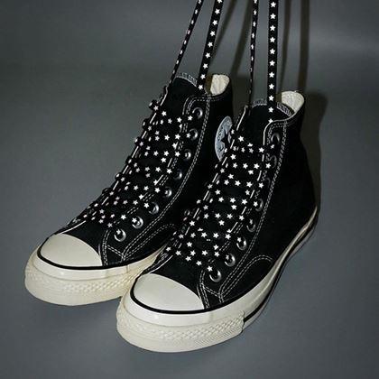 Obrázek z Tkaničky s reflexními hvězdičkami - černé