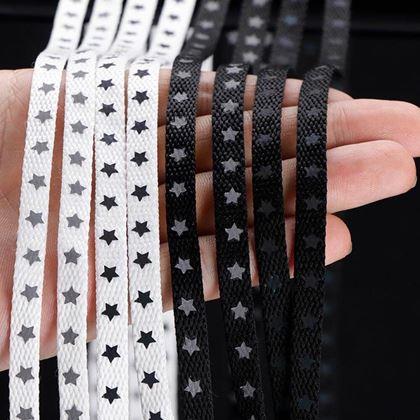 Obrázek z Tkaničky s reflexními hvězdičkami - černé