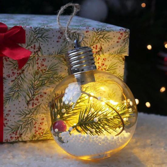 Obrázek z Vánoční LED svítící koule na stromeček - jehličí