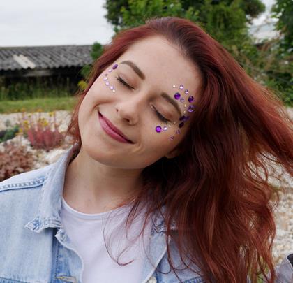 Obrázek z Nalepovací kamínky na obličej - fialové