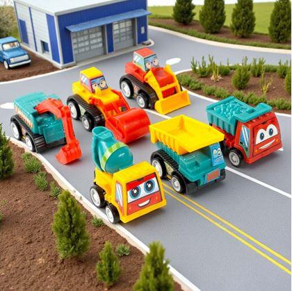 Obrázek z Sada 6 natahovacích autíček v průhledné tašce