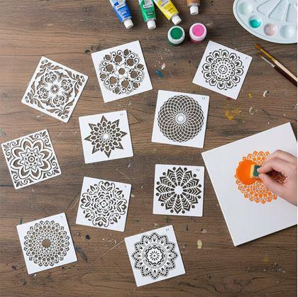 Obrázek z Šablony pro malování mandal 10 ks