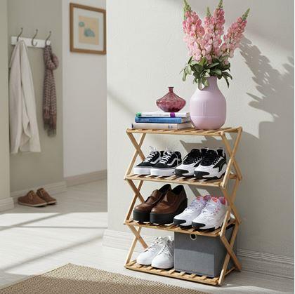 Obrázek z Přenosný rozkládací dřevěný botník