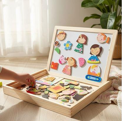 Obrázek Dřevěná magnetická tabulka - postavičky 