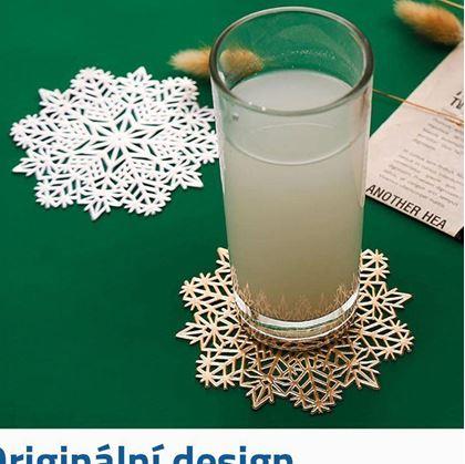 Obrázek z Podtácek sněhová vločka - stříbrná