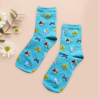 Obrázek z Ponožky s kočičkami - modré