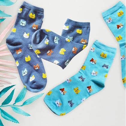 Obrázek z Ponožky s kočičkami - modré