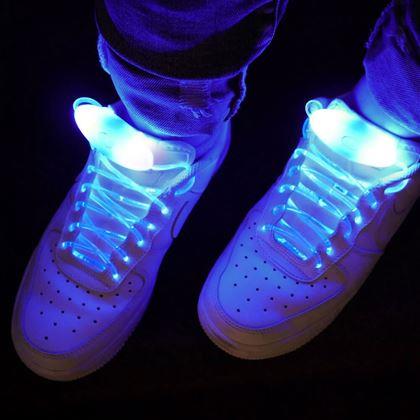 Obrázek z LED svítící tkaničky - modré