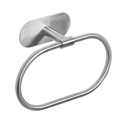 Obrázek z Nalepovací držák na ručníky kruh - stříbrný