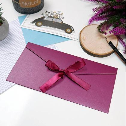 Obrázek z Dárková obálka se stuhou - bordó