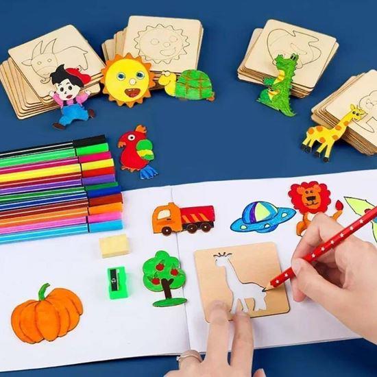 Obrázek z Dřevěná sada na obkreslování 100 ks