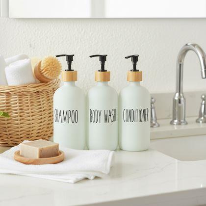 Obrázek z Dávkovače do koupelny na šampon, kondicionér a sprchový gel