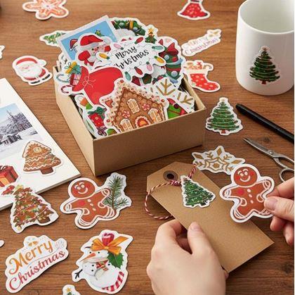 Obrázek z Dekorativní vánoční samolepky 50 ks